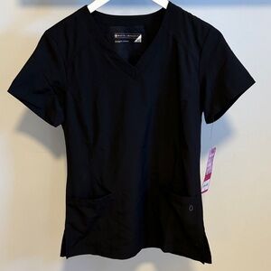 White Cross Fit scrub top.